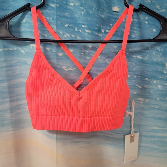Good American NWT‎ Coral Sports Bra Size 00/0 XXS/XS Compression - Picture 1 of 7